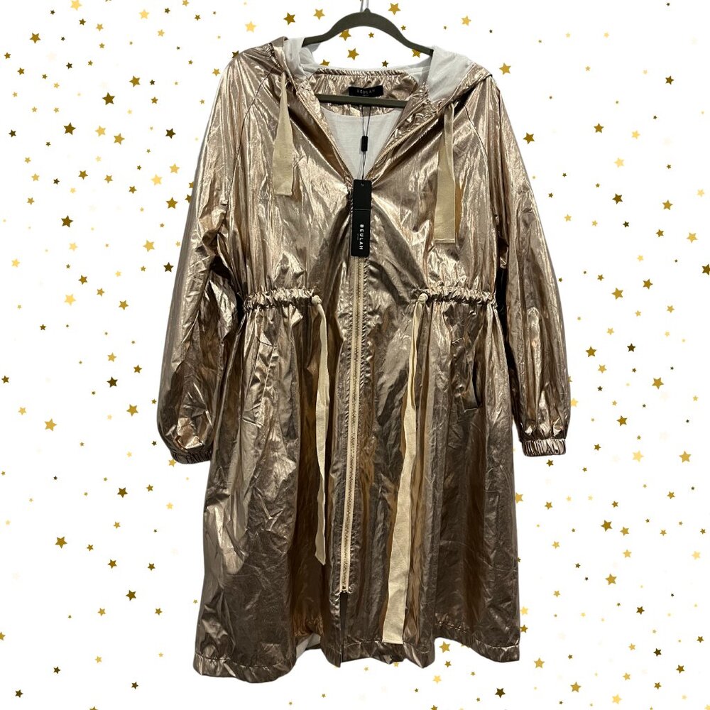 Beulah Style ✨ NWT Gold Metallic Hooded Jacket - Size L (Fits like XL)✨